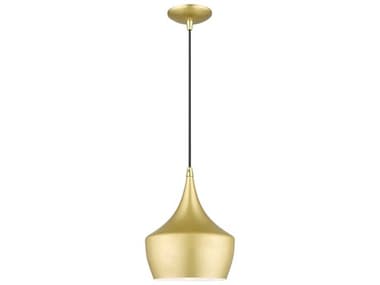 Livex Lighting Waldorf 9" 1-Light Soft Gold Polished Brass Mini Pendant LV4118633