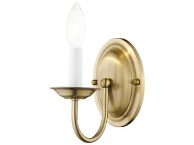 Livex Lighting Home Basics 7" Tall 1-Light Antique Brass Wall Sconce LV415101