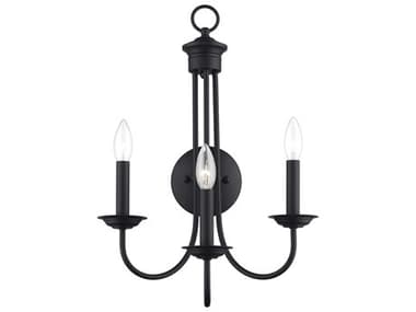 Livex Lighting Estate 3-Light Black Wall Sconce LV4267304