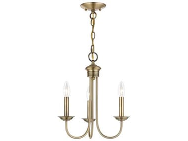 Livex Lighting Estate 14" Wide 3-Light Antique Brass Candelabra Chandelier LV4268301