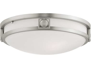 Livex Lighting Titania 13" 2-Light Brushed Nickel Glass Bowl Flush Mount LV448791