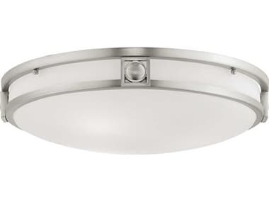 Livex Lighting Titania 16" 3-Light Brushed Nickel White Glass Bowl Flush Mount LV448891