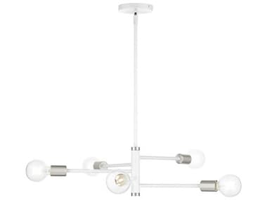 Livex Lighting Bannister 24" Wide 5-Light White Linear Chandelier LV4586503