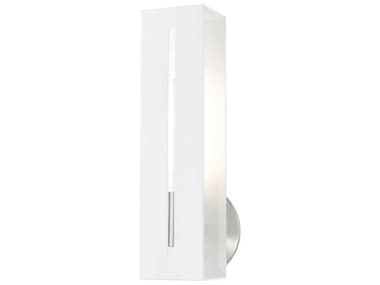 Livex Lighting Soma 14" Tall 1-Light Textured White Brushed Nickel Wall Sconce LV4595313