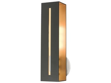 Livex Lighting Soma 14" Tall 1-Light Textured Black Brushed Nickel Wall Sconce LV4595314