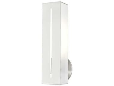 Livex Lighting Soma 14" Tall 1-Light Brushed Nickel White Wall Sconce LV4595391