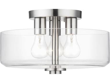 Livex Lighting Whitworth 3-Light Brushed Nickel Semi Flush Mount LV4612391