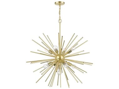 Livex Lighting Tribeca 34" 9-Light Soft Gold Polished Brass Sputnik Pendant LV4617633