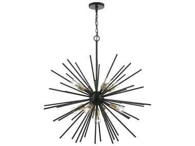 Livex Lighting Tribeca 34" 9-Light Shiny Black Polished Brass Sputnik Pendant LV4617668
