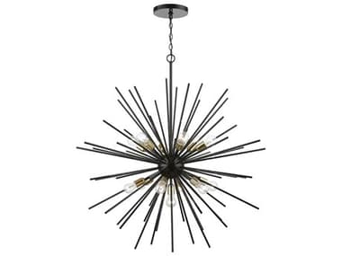 Livex Lighting Tribeca 42" 13-Light Shiny Black Polished Brass Sputnik Pendant LV4617768