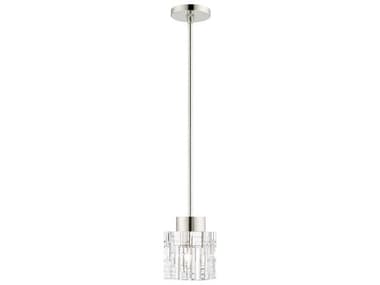 Livex Lighting Rotterdam 5" 1-Light Polished Nickel Crystal Mini Pendant LV4618135