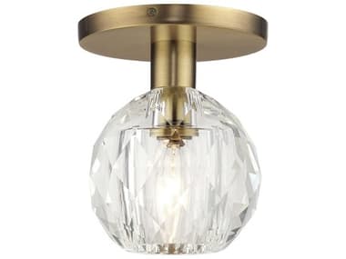 Livex Lighting Whitfield 1-Light Natural Brass Semi Flush Mount LV4632008