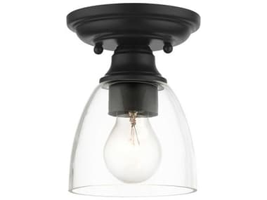 Livex Lighting Montgomery 5" 1-Light Black Glass Semi Flush Mount LV4633104