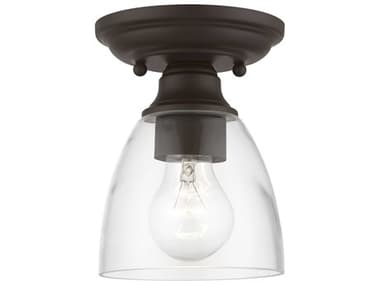 Livex Lighting Montgomery 5" 1-Light Bronze Glass Bell Semi Flush Mount LV4633107