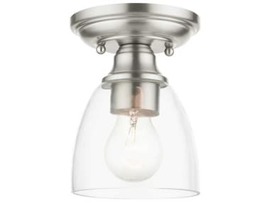 Livex Lighting Montgomery 5" 1-Light Brushed Nickel Glass Semi Flush Mount LV4633191