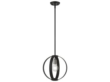 Livex Lighting Modesto 1-Light Black Brushed Nickel Globe Mini Pendant LV4641304