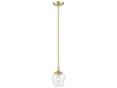 Livex Lighting Willow 5" 1-Light Satin Brass Glass Bell Mini Pendant LV4672112