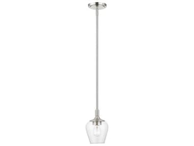 Livex Lighting Willow 5" 1-Light Brushed Nickel Glass Bell Mini Pendant LV4672191