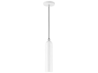 Livex Lighting Ardmore 5" 1-Light Shiny White Cylinder Mini Pendant LV4675169