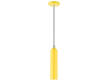 Livex Lighting Ardmore 5" 1-Light Shiny Yellow Cylinder Mini Pendant LV4675182