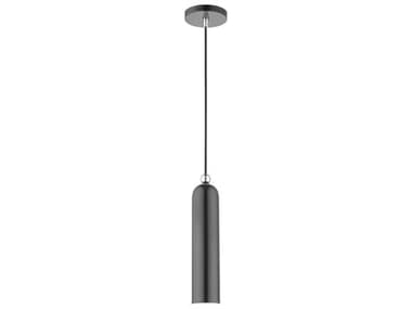 Livex Lighting Ardmore 5" 1-Light Shiny Dark Gray Cylinder Mini Pendant LV4675196
