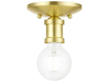Livex Lighting Lansdale 5" 1-Light Satin Brass Semi Flush Mount LV4716012