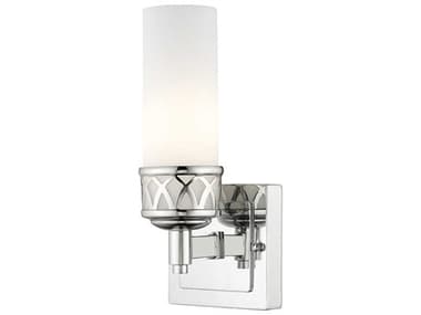 Livex Lighting Westfield 10" Tall 1-Light Polished Chrome White Glass Wall Sconce LV472105