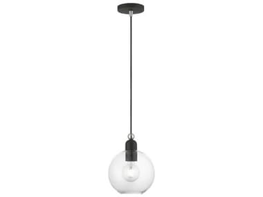 Livex Lighting Downtown 8" 1-Light Black Brushed Nickel Glass Globe Mini Pendant LV4897204