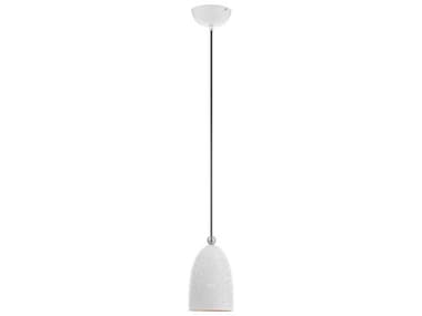 Livex Lighting Arlington 5" 1-Light White Brushed Nickel Bell Mini Pendant LV4910703