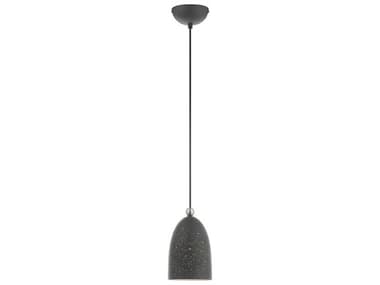 Livex Lighting Arlington 5" 1-Light Scandinavian Gray Brushed Nickel Bell Mini Pendant LV4910776