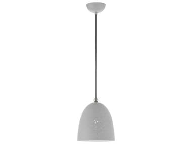 Livex Lighting Arlington 9" 1-Light Nordic Gray Brushed Nickel Bell Mini Pendant LV4910880