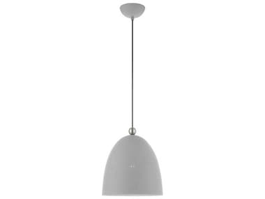 Livex Lighting Arlington 12" 1-Light Nordic Gray Brushed Nickel Bell Mini Pendant LV4910980