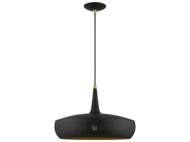 Livex Lighting Banbury 17" 1-Light Black Antique Brass Dome Pendant LV4935304