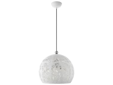 Livex Lighting Chantily 15" 3-Light White Brushed Nickel Globe Pendant LV4954303
