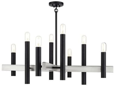 Livex Lighting Helsinki 8-Light Black Brushed Nickel Chandelier LV4999604