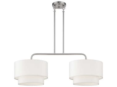 Livex Lighting Manorwood 35" 2-Light Brushed Nickel Island Pendant LV5030291