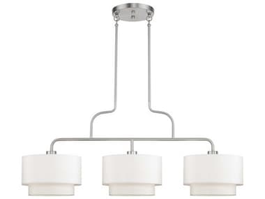 Livex Lighting Manorwood 49" 3-Light Brushed Nickel Island Pendant LV5030391