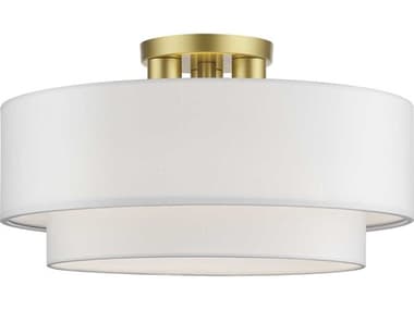 Livex Lighting Manorwood 18" 3-Light Soft Gold Semi Flush Mount LV5030633