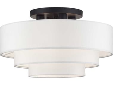 Livex Lighting Manorwood 21" 4-Light Bronze Semi Flush Mount LV5030707