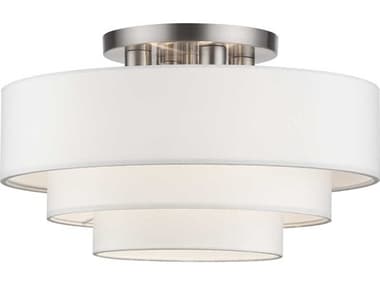 Livex Lighting Manorwood 21" 4-Light Brushed Nickel Semi Flush Mount LV5030791