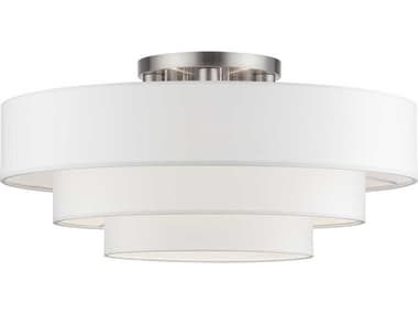 Livex Lighting Manorwood 28" 5-Light Brushed Nickel Semi Flush Mount LV5030991