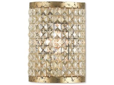 Livex Lighting Grammercy 8" Tall 1-Light Hand Applied Winter Gold Crystal Wall Sconce LV5057128