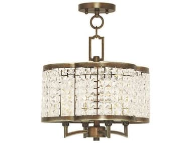 Livex Lighting Grammercy 14" Wide 4-Light Hand Painted Palacial Bronze Crystal Chandelier LV5057464