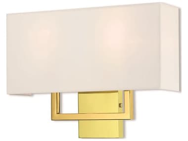 Livex Lighting Pierson 12" Tall 2-Light Polished Brass White Wall Sconce LV5099102