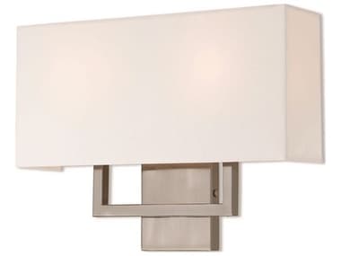 Livex Lighting Pierson 12" Tall 2-Light Brushed Nickel White Wall Sconce LV5099191