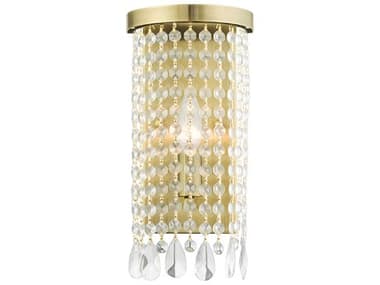 Livex Lighting Elizabeth 12" Tall 1-Light Antique Brass Crystal Wall Sconce LV5106101