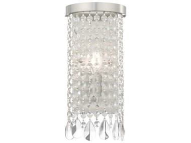 Livex Lighting Elizabeth 12" Tall 1-Light Brushed Nickel Crystal Wall Sconce LV5106191