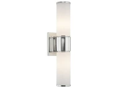Livex Lighting Weston 4" Tall 2-Light Polished Nickel Glass Wall Sconce LV5212235
