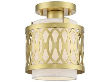 Livex Lighting Vistaview 7" 1-Light Soft Gold Semi Flush Mount LV5343133