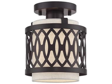 Livex Lighting Vistaview 1-Light English Bronze Semi Flush Mount LV5343192